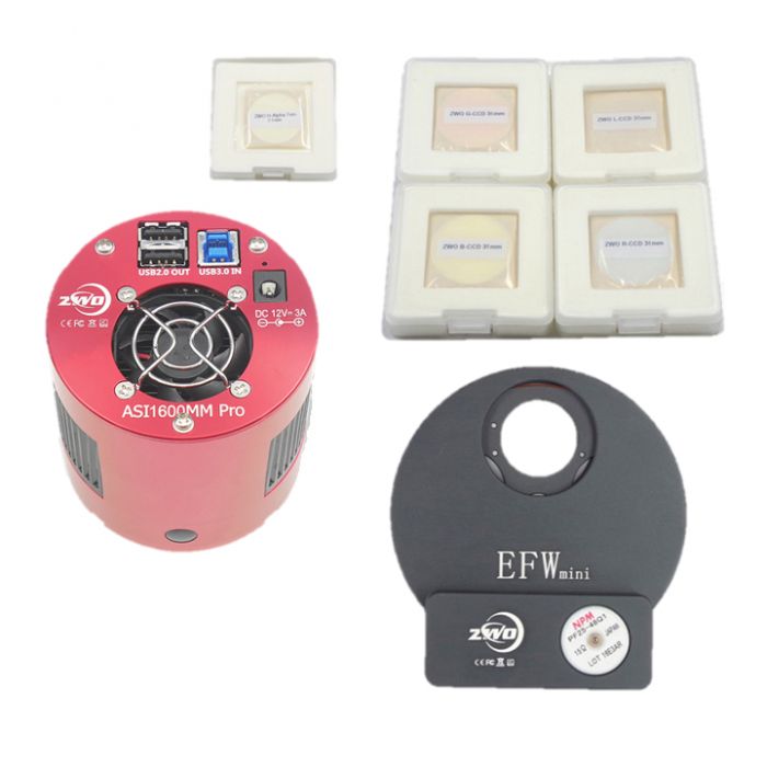 ZWO ASI 1600 Pro Mini Monochrome Cooled CMOS Camera Kit 4.0 