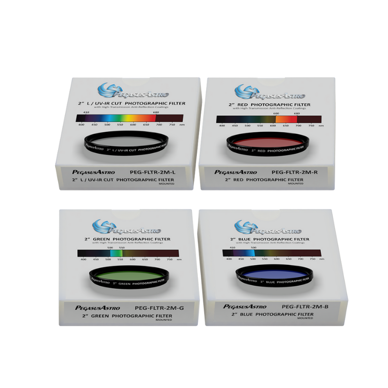 Pegasus Astro LRGB Photographic Filter Set - 2" Mounted