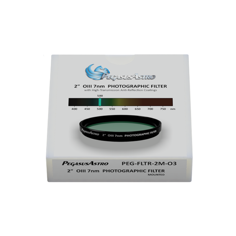 Pegasus Astro OIII Photographic Filter - 2" Mounted