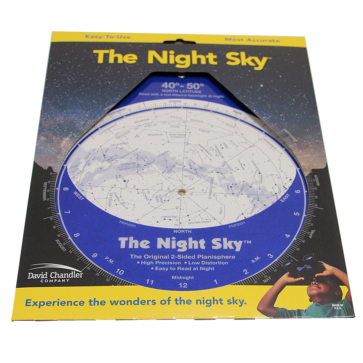 The Night Sky Planisphere - 40-50 North