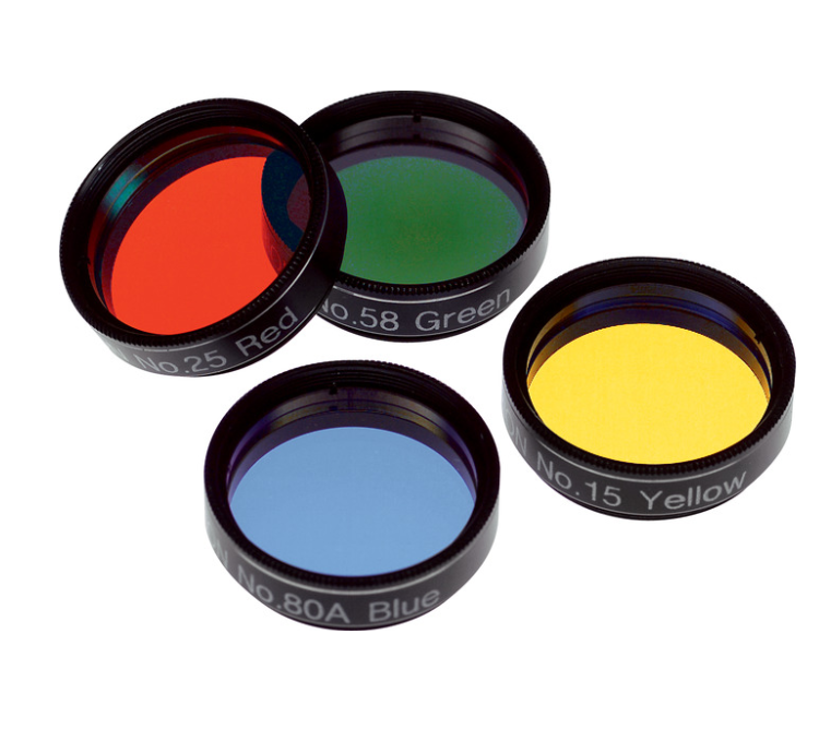 Orion Basic Color Telescope Filter Set - 1.25" Round Mounted