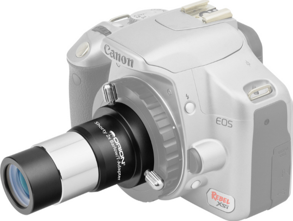 Orion Shorty 2x Barlow Lens and Camera T-Adapter - 1.25-inch | OPT