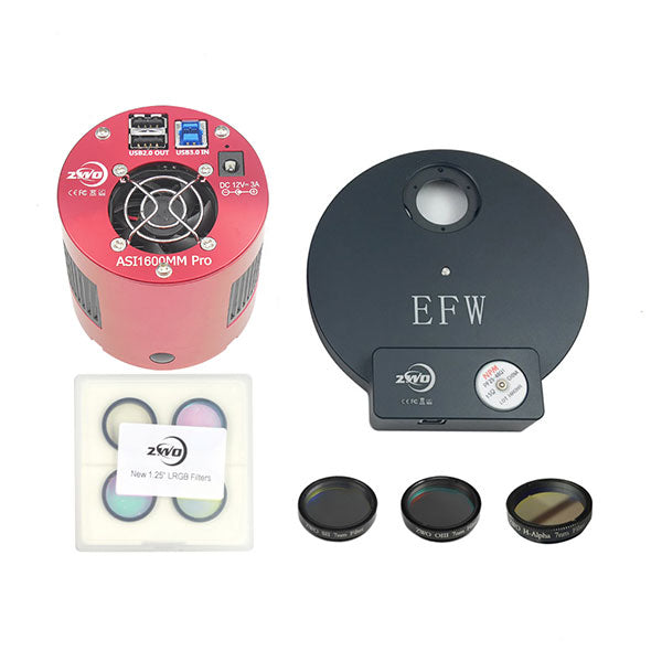 ZWO ASI 1600 Pro 1.25-inch Narrowband Cooled Monochrome CMOS Camera Kit